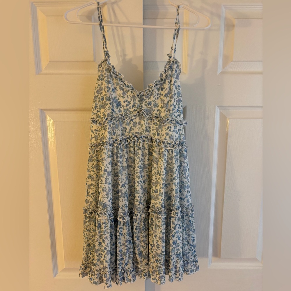 Tilly’s White and Blue Floral Dress